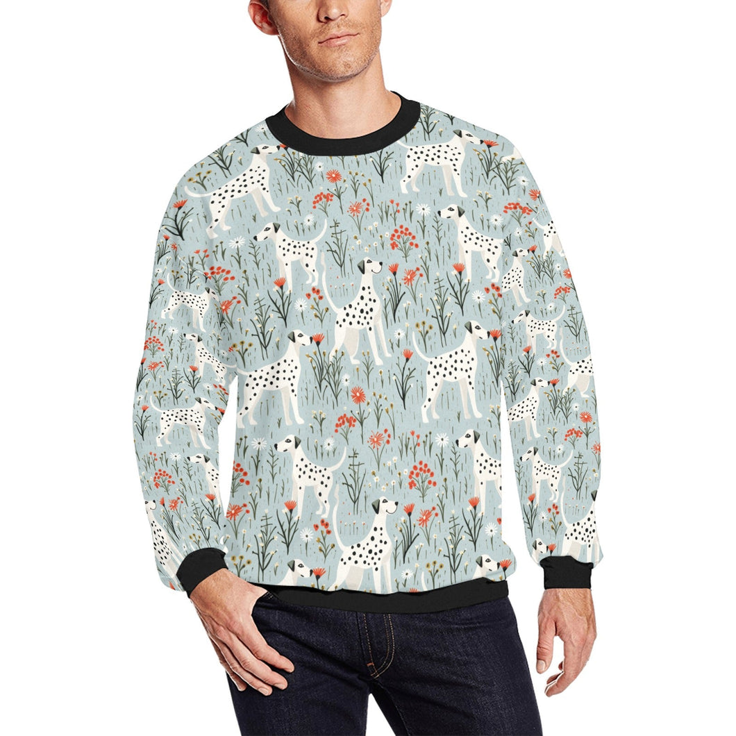 Wildflower Meadow Dalmatians Delight Christmas Fuzzy Sweatshirt for Men-Apparel-Apparel, Christmas, Dalmatian, Dog Dad Gifts, Sweatshirt-S-1