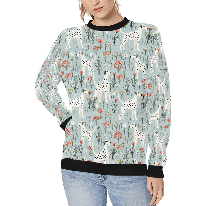 Wildflower Meadow Dalmatians Delight Christmas Sweatshirt for Women-Apparel-Apparel, Christmas, Dalmatian, Dog Mom Gifts, Sweatshirt-S-1