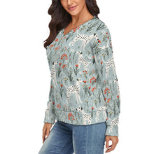 Load image into Gallery viewer, Wildflower Meadow Dalmatians Delight Women&#39;s V-Neck Christmas Sweater-Apparel-Apparel,Christmas,Dalmatian,Dog Mom Gifts,Sweater,Sweatshirt-3