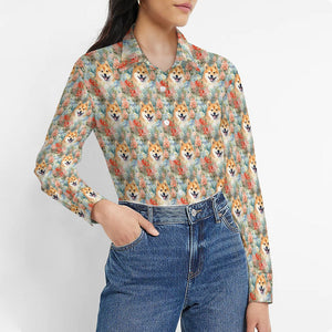 Wildflower Shiba Inu Love Women's Shirt - 2 Designs-Apparel-Apparel, Shiba Inu, Shirt-6