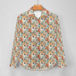 Wildflower Shiba Inu Love Women's Shirt - 2 Designs-Apparel-Apparel, Shiba Inu, Shirt-7