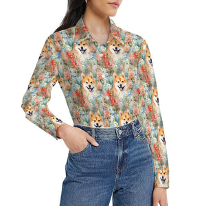 Wildflower Shiba Inu Love Women's Shirt - 2 Designs-Apparel-Apparel, Shiba Inu, Shirt-4