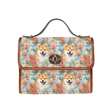 Load image into Gallery viewer, Wildflower Shiba Inu Shoulder Bag Purse-Accessories-Accessories, Bags, Shiba Inu-Black1-ONE SIZE-1