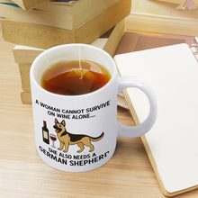 Load image into Gallery viewer, Wine and German Shepherd Mom Love Coffee Mug-Mug-Dog Dad Gifts,Dog Memorial Gifts,Dog Mom Gifts,German Shepherd,Mugs-2