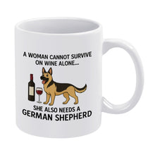 Load image into Gallery viewer, Wine and German Shepherd Mom Love Coffee Mug-Mug-Dog Dad Gifts,Dog Memorial Gifts,Dog Mom Gifts,German Shepherd,Mugs-4