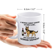 Load image into Gallery viewer, Wine and German Shepherd Mom Love Coffee Mug-Mug-Dog Dad Gifts,Dog Memorial Gifts,Dog Mom Gifts,German Shepherd,Mugs-6