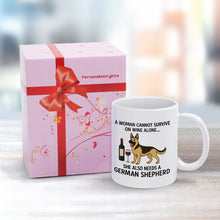 Load image into Gallery viewer, Wine and German Shepherd Mom Love Coffee Mug-Mug-Dog Dad Gifts,Dog Memorial Gifts,Dog Mom Gifts,German Shepherd,Mugs-7