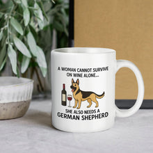 Load image into Gallery viewer, Wine and German Shepherd Mom Love Coffee Mug-Mug-Dog Dad Gifts,Dog Memorial Gifts,Dog Mom Gifts,German Shepherd,Mugs-8