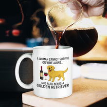 Load image into Gallery viewer, Wine and Golden Retriever Mom Love Coffee Mug-Mug-Dog Dad Gifts,Dog Memorial Gifts,Dog Mom Gifts,Golden Retriever,Mugs-2