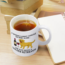 Load image into Gallery viewer, Wine and Golden Retriever Mom Love Coffee Mug-Mug-Dog Dad Gifts,Dog Memorial Gifts,Dog Mom Gifts,Golden Retriever,Mugs-3
