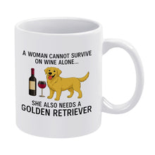 Load image into Gallery viewer, Wine and Golden Retriever Mom Love Coffee Mug-Mug-Dog Dad Gifts,Dog Memorial Gifts,Dog Mom Gifts,Golden Retriever,Mugs-5