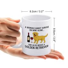 Load image into Gallery viewer, Wine and Golden Retriever Mom Love Coffee Mug-Mug-Dog Dad Gifts,Dog Memorial Gifts,Dog Mom Gifts,Golden Retriever,Mugs-6