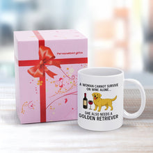 Load image into Gallery viewer, Wine and Golden Retriever Mom Love Coffee Mug-Mug-Dog Dad Gifts,Dog Memorial Gifts,Dog Mom Gifts,Golden Retriever,Mugs-7