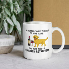 Load image into Gallery viewer, Wine and Golden Retriever Mom Love Coffee Mug-Mug-Dog Dad Gifts,Dog Memorial Gifts,Dog Mom Gifts,Golden Retriever,Mugs-8