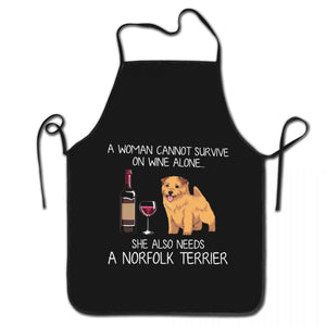 Wine and Husky Love Unisex Aprons-Accessories-Accessories, Apron, Dogs, Siberian Husky-Norfolk Terrier-19