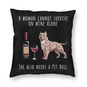 Wine and Pit Bull Mom Love Cushion Cover-Home Decor-American Pit Bull Terrier, Cushion Cover, Dogs, Home Decor, Staffordshire Bull Terrier-3