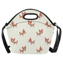 Load image into Gallery viewer, Winking Basenji Love Neoprene Lunch Bag-Accessories-Accessories,Bags,Basenji,Lunch Bags-Ivory Cream-2