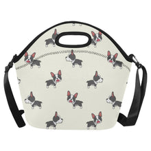 Load image into Gallery viewer, Winking Boston Terrier Love Neoprene Lunch Bag-Ivory-ONESIZE-1