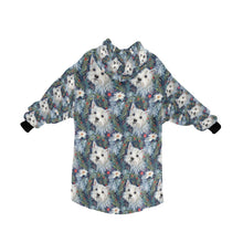 Load image into Gallery viewer, Winter Garden Westie Christmas Blanket Hoodie-Blanket-Apparel, Blanket Hoodie, Blankets, Christmas, Dog Mom Gifts, West Highland Terrier-ONE SIZE-4