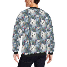 Load image into Gallery viewer, Winter Garden Westie Christmas Fuzzy Sweatshirt for Men-Apparel-Apparel, Christmas, Dog Dad Gifts, Sweatshirt, West Highland Terrier-2