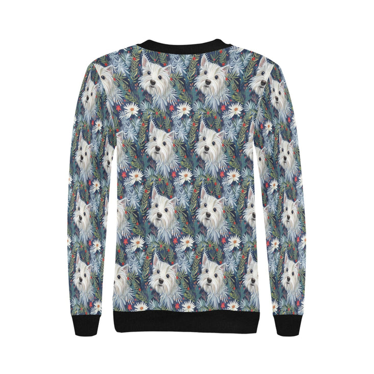 Winter Garden Westie Christmas Sweatshirt for Women-Apparel-Apparel, Christmas, Dog Mom Gifts, Sweatshirt, West Highland Terrier-4