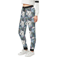 Load image into Gallery viewer, Winter Garden Westie Christmas Unisex Sweatpants-Apparel-Apparel, Christmas, Dog Dad Gifts, Dog Mom Gifts, Pajamas, West Highland Terrier-2