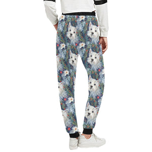 Winter Garden Westie Christmas Unisex Sweatpants-Apparel-Apparel, Christmas, Dog Dad Gifts, Dog Mom Gifts, Pajamas, West Highland Terrier-3