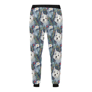 Winter Garden Westie Christmas Unisex Sweatpants-Apparel-Apparel, Christmas, Dog Dad Gifts, Dog Mom Gifts, Pajamas, West Highland Terrier-5