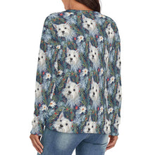 Load image into Gallery viewer, Winter Garden Westie Women&#39;s V-Neck Christmas Sweater-Apparel-Apparel,Christmas,Dog Mom Gifts,Sweater,Sweatshirt,West Highland Terrier-3