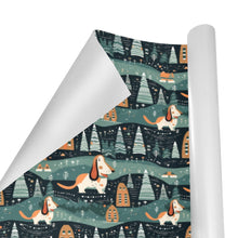 Load image into Gallery viewer, Winter Village Basset Hounds Christmas Gift Wrapping Paper - 2 Rolls-Christmas Ornament-Basset Hound,Christmas,Wrapping Paper-4