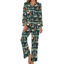 Load image into Gallery viewer, Winter Village Basset Hounds Christmas Pajamas Set for Women-Pajamas-Apparel, Basset Hound, Christmas, Dog Mom Gifts, Pajamas-4