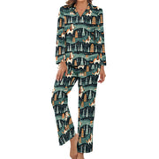 Winter Village Basset Hounds Christmas Pajamas Set for Women-Pajamas-Apparel, Basset Hound, Christmas, Dog Mom Gifts, Pajamas-4