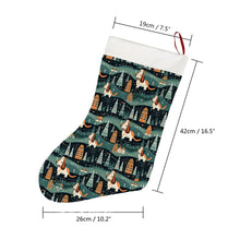 Load image into Gallery viewer, Winter Village Basset Hounds Christmas Stocking-Christmas Ornament-Basset Hound, Christmas, Home Decor-26X42CM-White1-4