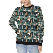 Load image into Gallery viewer, Winter Village Basset Hounds Christmas Sweatshirt for Women-Apparel-Apparel, Basset Hound, Christmas, Dog Mom Gifts, Sweatshirt-S-1