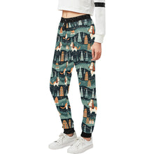 Load image into Gallery viewer, Winter Village Basset Hounds Christmas Unisex Sweatpants-Apparel-Apparel, Basset Hound, Christmas, Dog Dad Gifts, Dog Mom Gifts, Pajamas-2