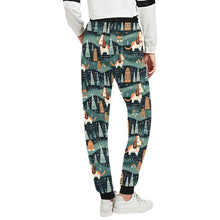 Load image into Gallery viewer, Winter Village Basset Hounds Christmas Unisex Sweatpants-Apparel-Apparel, Basset Hound, Christmas, Dog Dad Gifts, Dog Mom Gifts, Pajamas-3