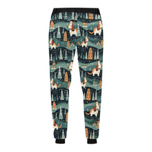 Load image into Gallery viewer, Winter Village Basset Hounds Christmas Unisex Sweatpants-Apparel-Apparel, Basset Hound, Christmas, Dog Dad Gifts, Dog Mom Gifts, Pajamas-5