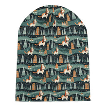 Load image into Gallery viewer, Winter Village Basset Hounds Warm Christmas Beanie-Accessories-Accessories, Basset Hound, Christmas, Dog Mom Gifts, Hats-ONE SIZE-7