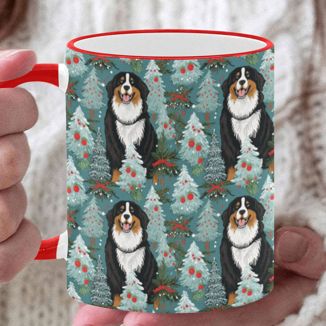 Winter Whimsy Bernese Mountain Dog Christmas Coffee Mug-White3-ONE SIZE-1