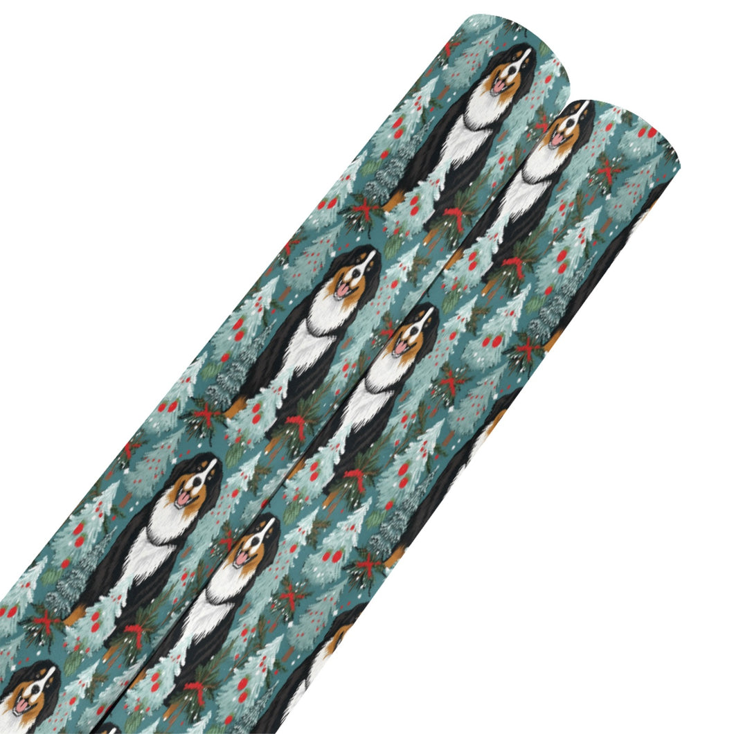 Winter Whimsy Bernese Mountain Dog Christmas Gift Wrapping Paper - 2 Rolls-Christmas Ornament-Bernese Mountain Dog,Christmas,Wrapping Paper-Bernese Mountain Dog-5