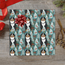 Load image into Gallery viewer, Winter Whimsy Bernese Mountain Dog Christmas Gift Wrapping Paper - 2 Rolls-Christmas Ornament-Bernese Mountain Dog,Christmas,Wrapping Paper-1