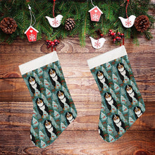 Load image into Gallery viewer, Winter Whimsy Bernese Mountain Dog Christmas Stocking-Christmas Ornament-Bernese Mountain Dog, Christmas, Home Decor-26X42CM-White3-2