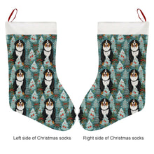Load image into Gallery viewer, Winter Whimsy Bernese Mountain Dog Christmas Stocking-Christmas Ornament-Bernese Mountain Dog, Christmas, Home Decor-26X42CM-White3-4
