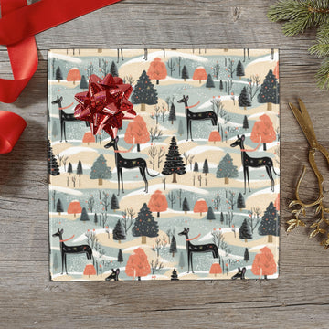 Winter Whimsy Greyhounds Christmas Gift Wrapping Paper 2 Rolls 360x