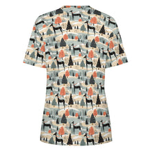 Load image into Gallery viewer, Winter Whimsy Greyhound’s Christmas Women's Cotton T-Shirt-Apparel-Apparel, Christmas, Dog Mom Gifts, Greyhound, T Shirt-5