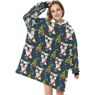 Winter Whimsy Pit Bull Christmas Blanket Hoodie One Size 360x