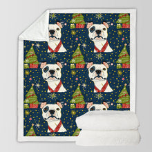 Load image into Gallery viewer, Winter Whimsy Pit Bull Christmas Soft Warm Fleece Blanket-Blanket-Blankets, Christmas, Dog Dad Gifts, Dog Mom Gifts, Home Decor, Pit Bull-10