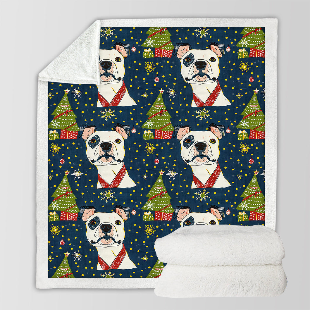 Winter Whimsy Pit Bull Christmas Soft Warm Fleece Blanket-Blanket-Blankets, Christmas, Dog Dad Gifts, Dog Mom Gifts, Home Decor, Pit Bull-10