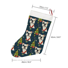 Load image into Gallery viewer, Winter Whimsy Pit Bull Christmas Stocking-Christmas Ornament-Christmas, Home Decor, Pit Bull-26X42CM-White-2