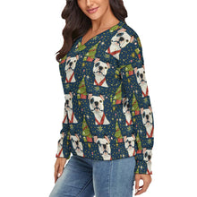 Load image into Gallery viewer, Winter Whimsy Pit Bull Women&#39;s V-Neck Christmas Sweater-Apparel-Apparel,Christmas,Dog Mom Gifts,Pit Bull,Sweater,Sweatshirt-2